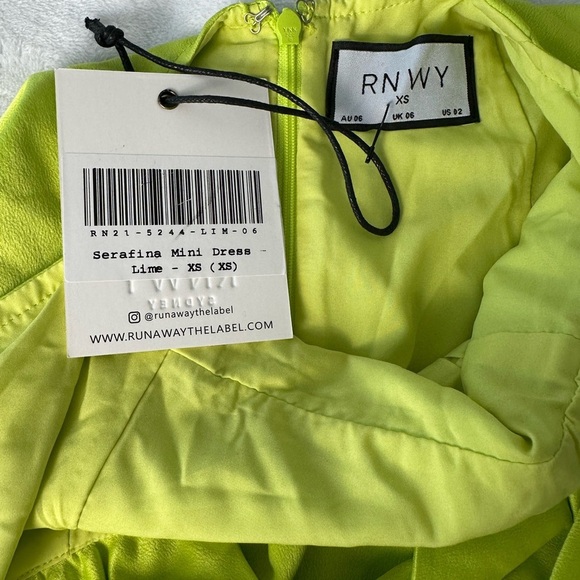 Runaway The Label Serafina Lime twisted Bust Embelished Mini Dress US Size 2 - Picture 10 of 12